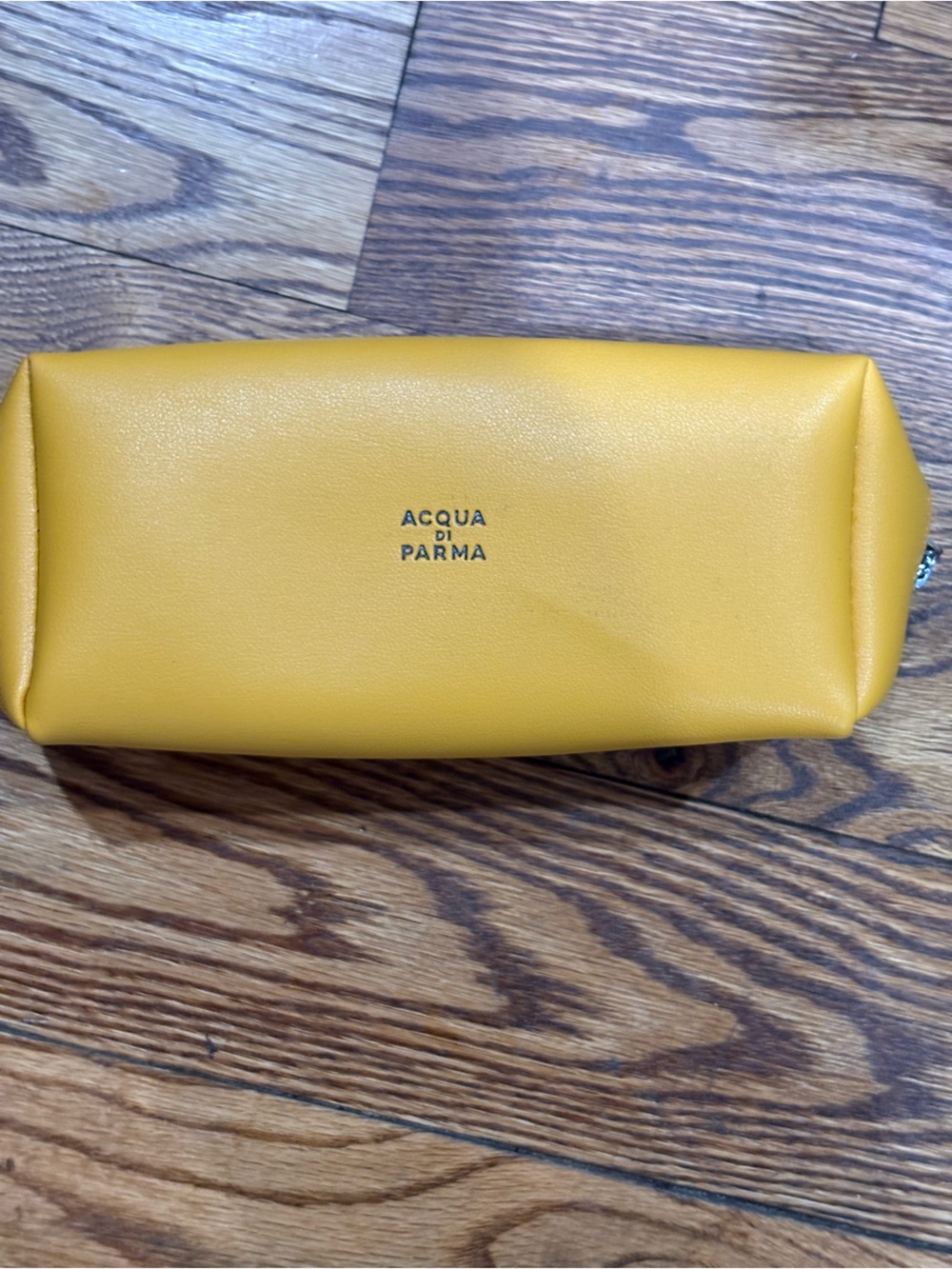 Acqua Di Parma mustard yellow leather toiletry pouch